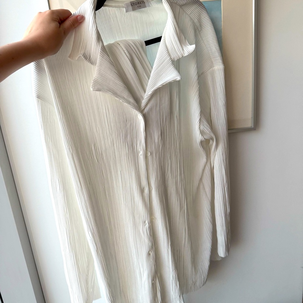 NWT Storets White Plisse Set